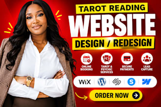 design wix tarot reading website, psychic reading website, online tarot booking