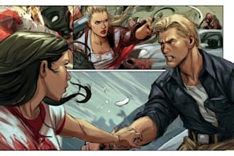 illustrate expressive comic panels for your story
