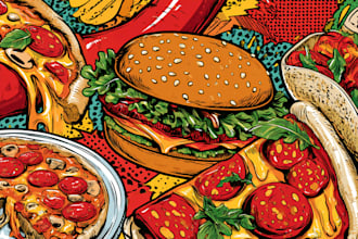 create eye catching food pop art artwork
