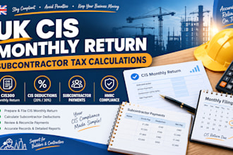 prepare cis monthly return and subcontractor tax calculations