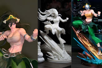 3d print and paint character figures, anime miniatures, busts and statues stl