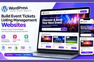 build event tickets listing management websites modern event ticket website