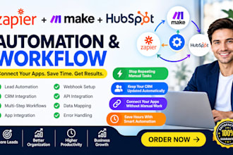 zapier make hubspot automation and workflow