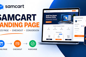 do samcart landing page design high converting sales page checkout funnel design