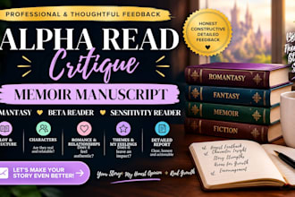 alpha read critique memoir manuscript romantasy beta reader sensitivity reader
