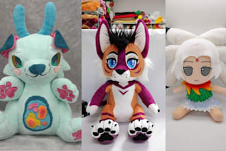 create handmade custom stuffed animals, crochet and kawaii plushies