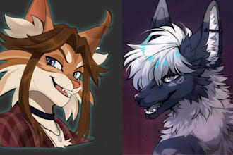 draw a custom furry pfp, icon or fursona headshot