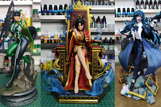 sculpt print and paint anime figure hand painting resin action figure miniature