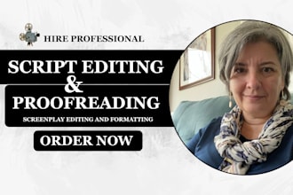 edit, proofread and format your script or screenplay