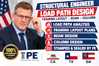 structural engineer load path design framing layout beam column ca tx ga