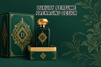 design luxury perfume label, fragrance bottle, box and oud packaging for print