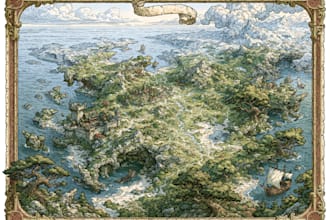 make fantasy map illustration for dnd