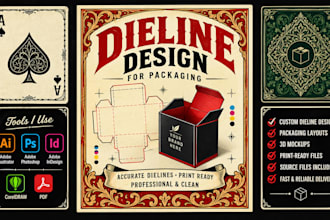 design card game illustration box packaging tuckbox dieline card design cutline