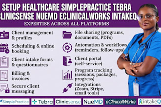 setup healthcare simplepractice tebra clinicsense nuemd eclinicalworks intakeqs