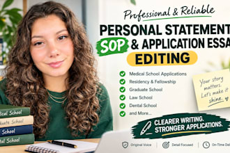 edit your medical school, residency, or fellowship personal statement, sop