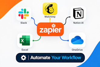 setup slack mailchimp notion ai microsoft excel and one drive zapier integration