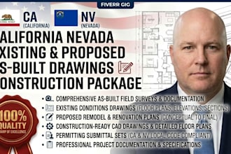 review california nevada existing proposed as built drawing construction package