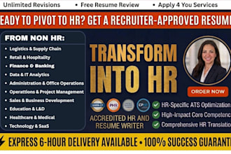 write HR strategy resume for hrbp, HR manager senior generalist, hris specialist