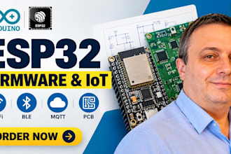 develop esp32 arduino iot firmware ble nrf mqtt esp32 pcb hardware prototyping