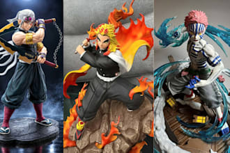 3d print and paint anime figure, resin statue, miniature, action ,stl printing