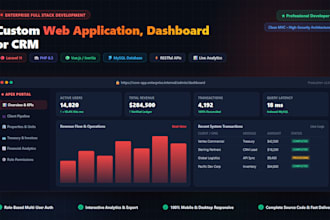 build custom web application, dashboard, or crm in laravel and php
