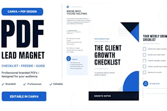 design PDF lead magnet, lead magnet design, checklist and freebie