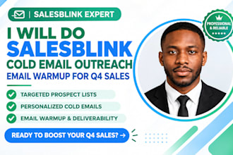 do salesblink cold email outreach email warmup for q4 sales