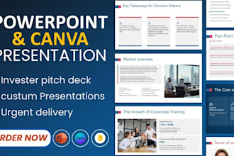 design powerpoint presentation, pitch deck and google slides with canva slides