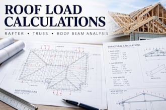 roof load calculations, rafter and truss analysis for permit
