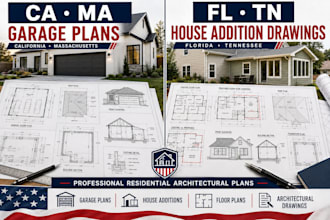 create ca ma garage plans and fl tn house addition drawings