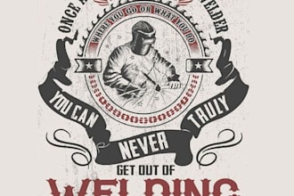 make a vintage skull welding badge logo for apparel and merch