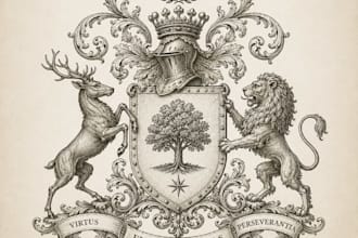 design custom coat of arms, family crest and heraldic logo