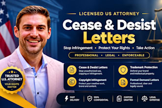draft a cease and desist or legal notice as a licensed US attorney