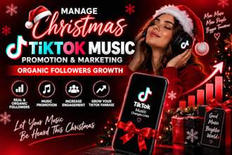 manage christmas tiktok music promotion and marketing organic followers growth