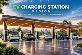 design a modern ev charging station concept