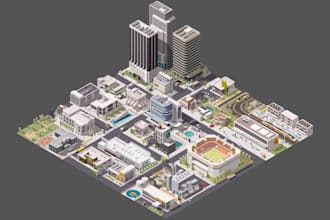 create a 3d terrain map, topographic map, landscape model and elevation map