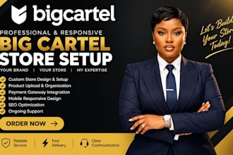 design redesign setup big cartel store customize website