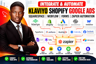 integrate klaviyo shopify google ads squarespace  webflow form zapier automation
