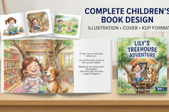 illustrate children book, kids book illustration, storybook cover design