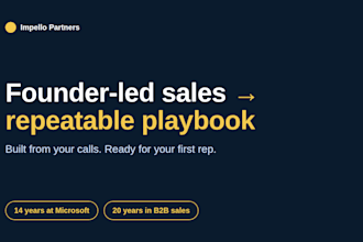 turn your founder led sales into a repeatable sales playbook