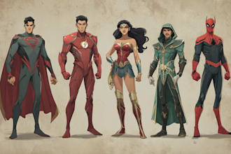 draw you dc or marvel style comic book and superhero