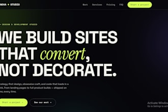 create a modern 2026 style landing page for your business