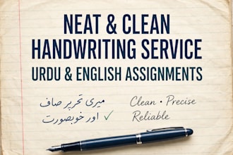 write neat handwritten assignments in urdu and english