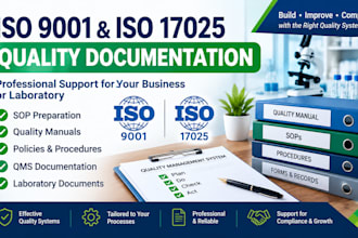 prepare iso 17025, iso 9001, sop and quality documents