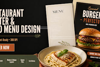 create poster banner and signage for your restaurant
