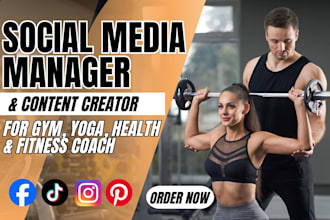 manage tiktok instagram gyms fitness coach social media manager content creator