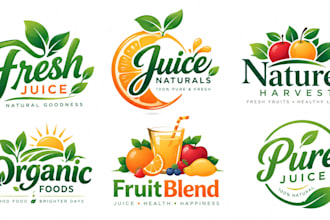 design a professional fresh food, organic, juice, healthy, or natural fruit logo