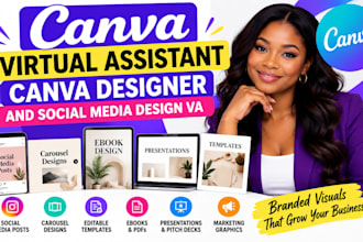 be your canva virtual assistant, canva designer and social media design VA