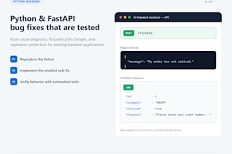 fix python fastapi backend bugs and API errors