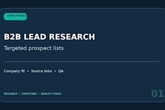research b2b prospects and deliver a sourced lead list